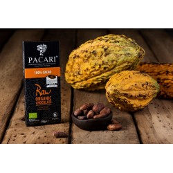 PACARI Chocolate Negro Orgánico Raw 100% sin Azúcar - Barra 50gr