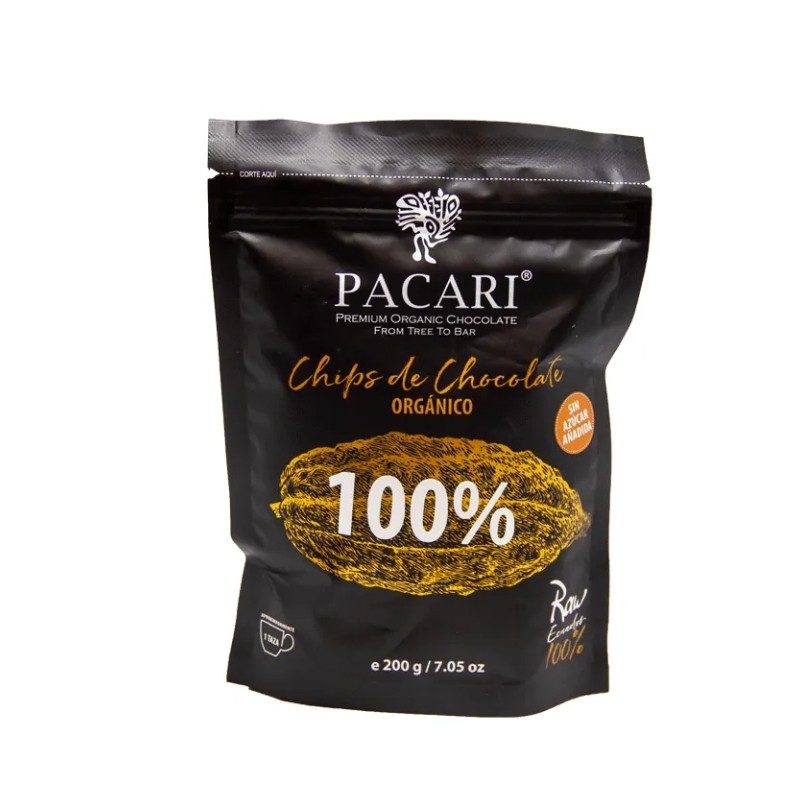 PACARI Chocolate Orgánico Cobertura 100% - Chip 200gr
