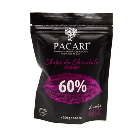 PACARI Chocolate Orgánico Cobertura 60% - Chip 200gr