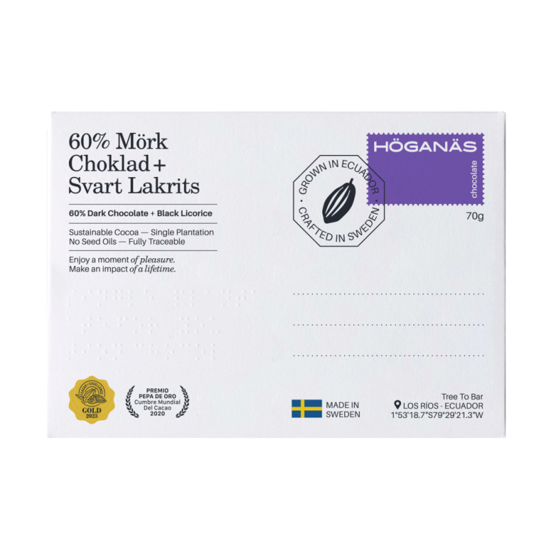 Höganäs Chocolate® 60% Dark chocolate + licorice powder