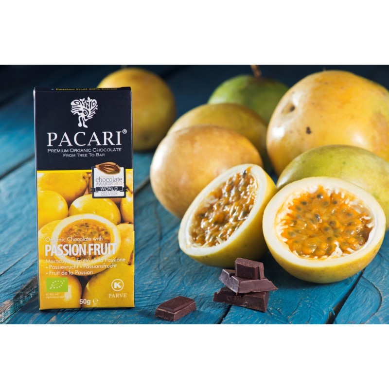 PACARI Chocolate Negro Orgánico Maracuyá - Barra 50gr