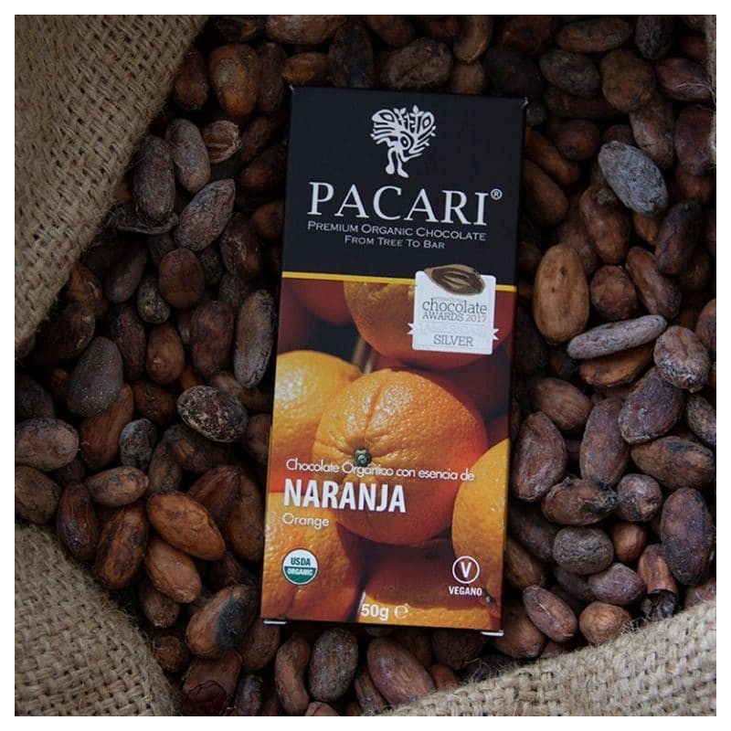 PACARI Chocolate Negro Orgánico Naranja - Barra 50gr