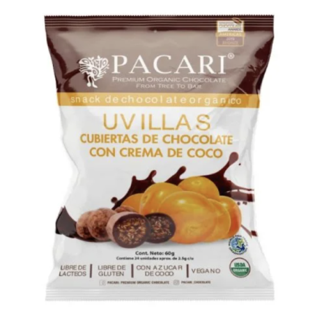 PACARI Uvilla cubierta de Chocolate Orgánico 57gr